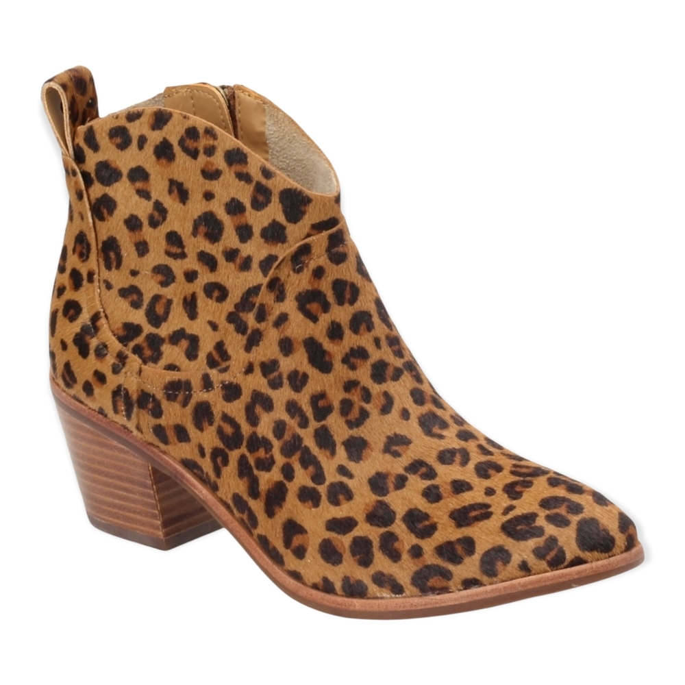 Ugg Light Brown Leopard Print Kingsburg Calf Hair Bootie Woman's Boot 6.5 NEW